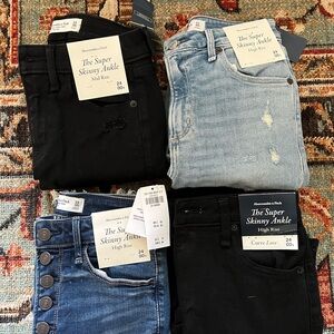 Abercrombie & Fitch High Rise Jeans in Black and Light Blue